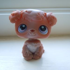 LITTLEST PET SHOP #39 POODLE Brown dog purple eyes